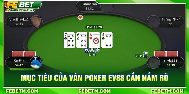 Mục tiêu của ván poker FEBET cần nắm rõ