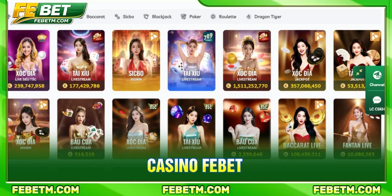 Casino FEBET giao diện đẳng cấp, dealer chuyên nghiệp