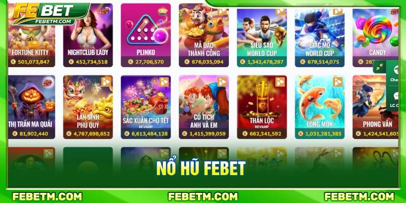 Nổ hũ FEBET thiết kế nhiều chủ đề để bạn trải nghiệm